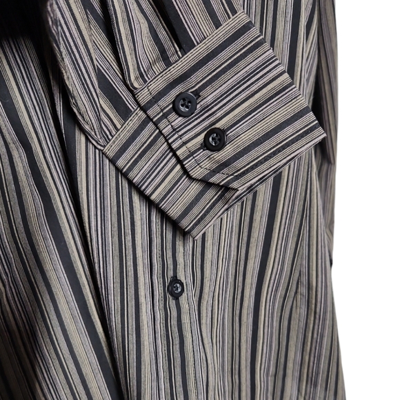 YORK Long Sleeve Stripped Black and Brown Size L Big - Picture 4 of 10